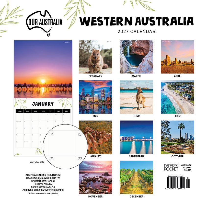 2027 Our Australia Western Australia - Square Wall Calendar