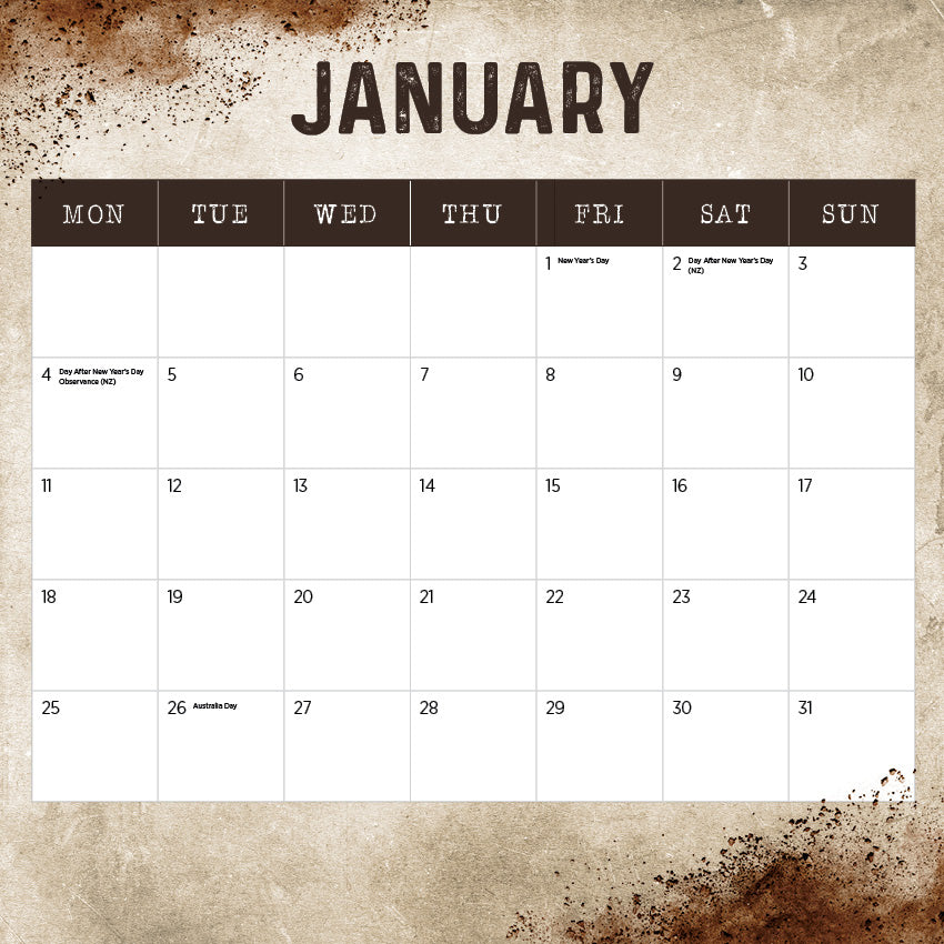 2027 Our Australia Working Class Man - Square Wall Calendar
