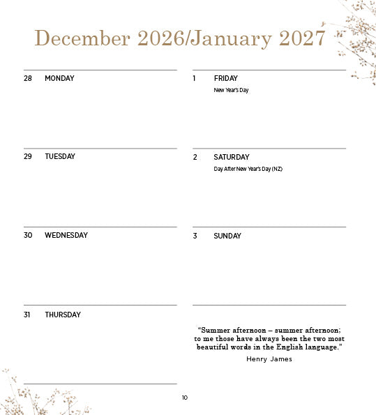 2027 Australian Country Collections - Weekly Diary/Planner