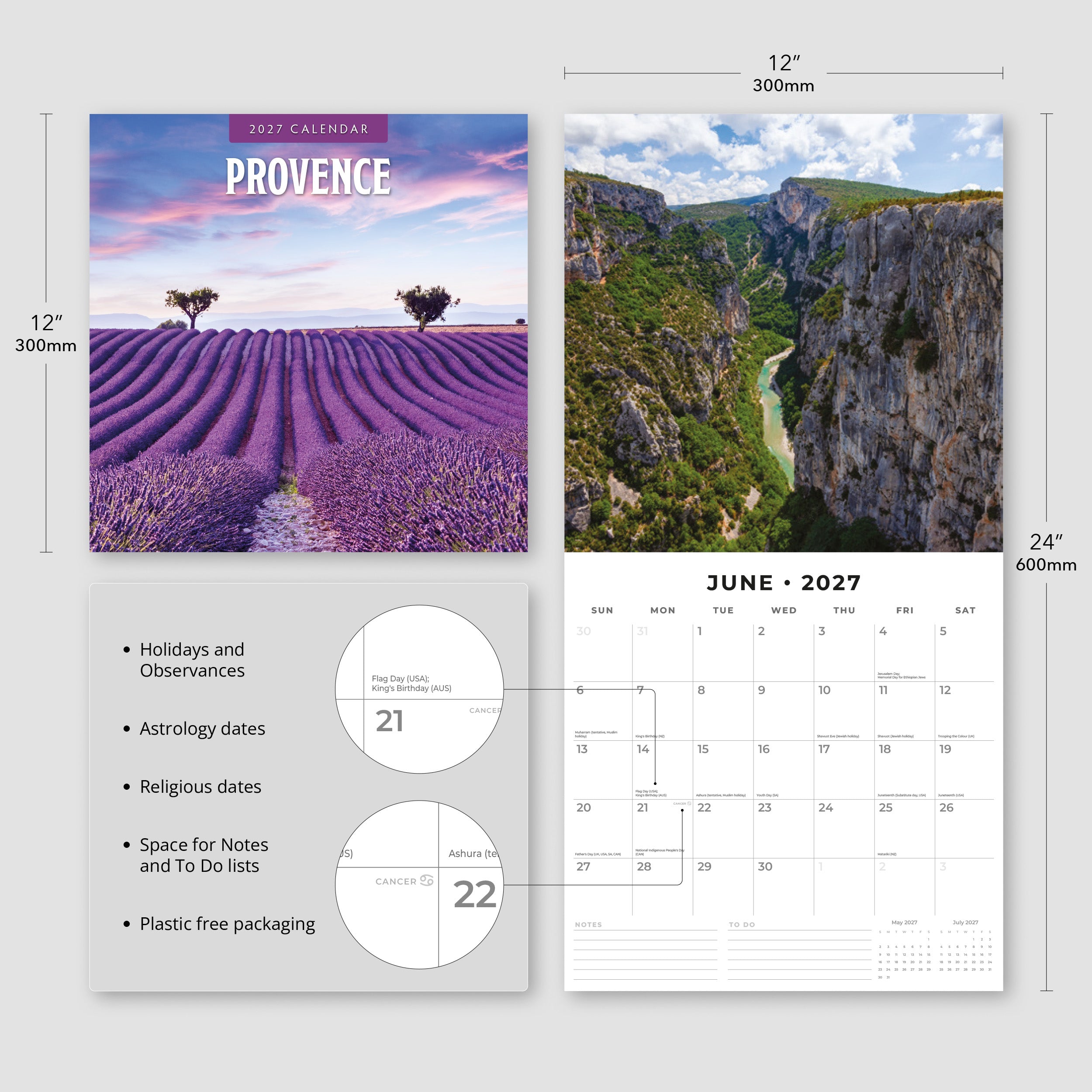 2027 Provence - Square Wall Calendar