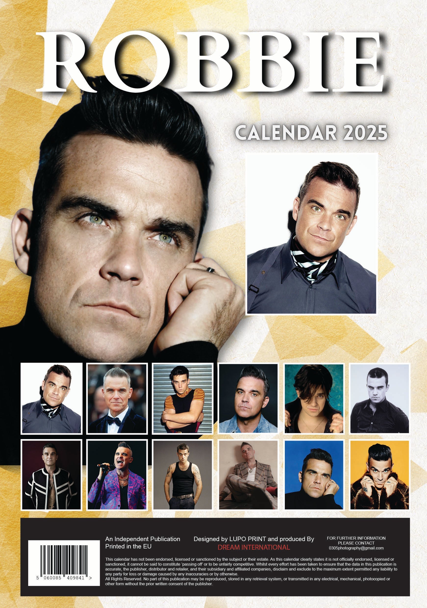 2025 Robbie Williams - A3 Wall Calendar