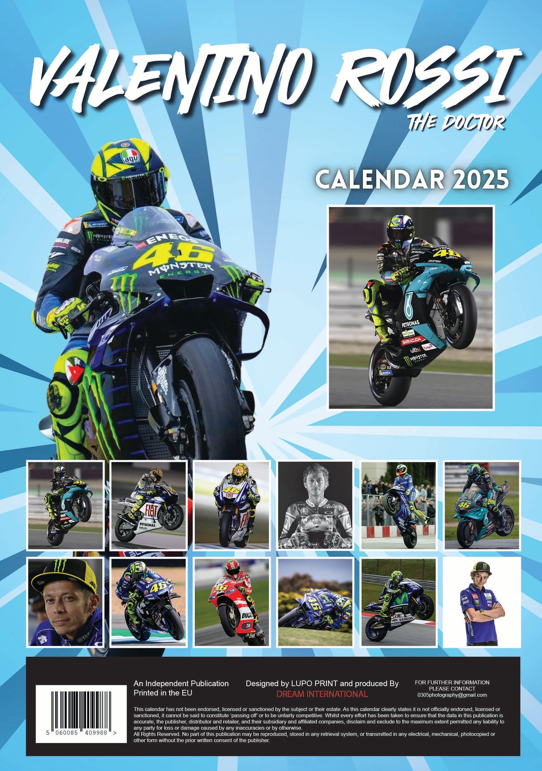 2025 Valentino Rossi - A3 Wall Calendar