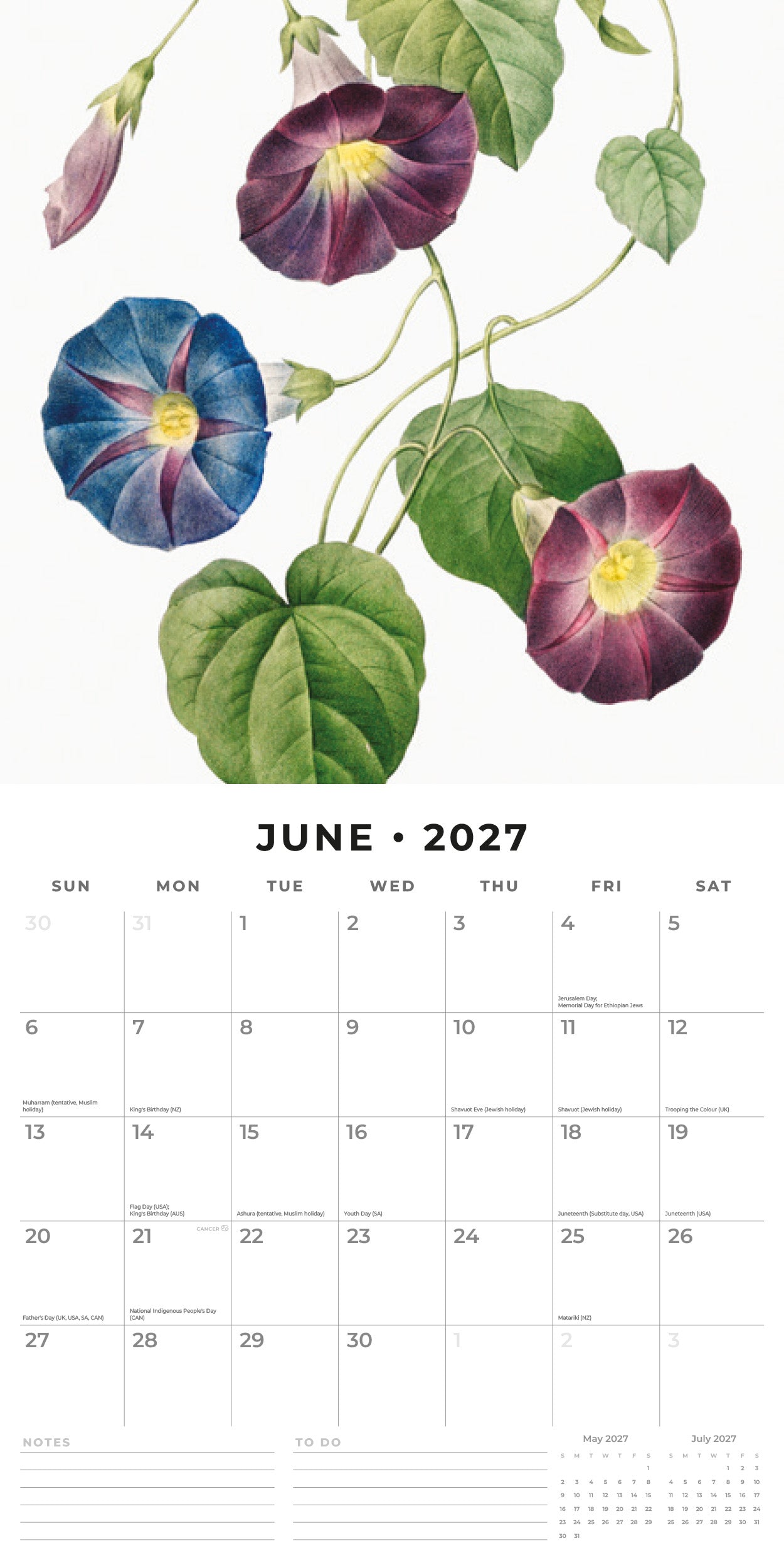 2027 Redoute - Square Wall Calendar