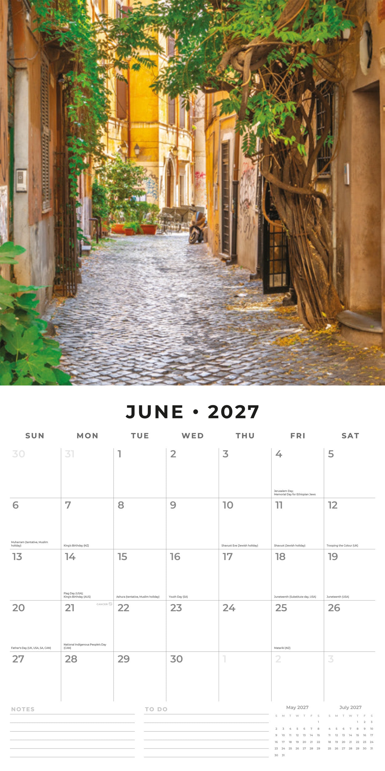 2027 Rome - Square Wall Calendar