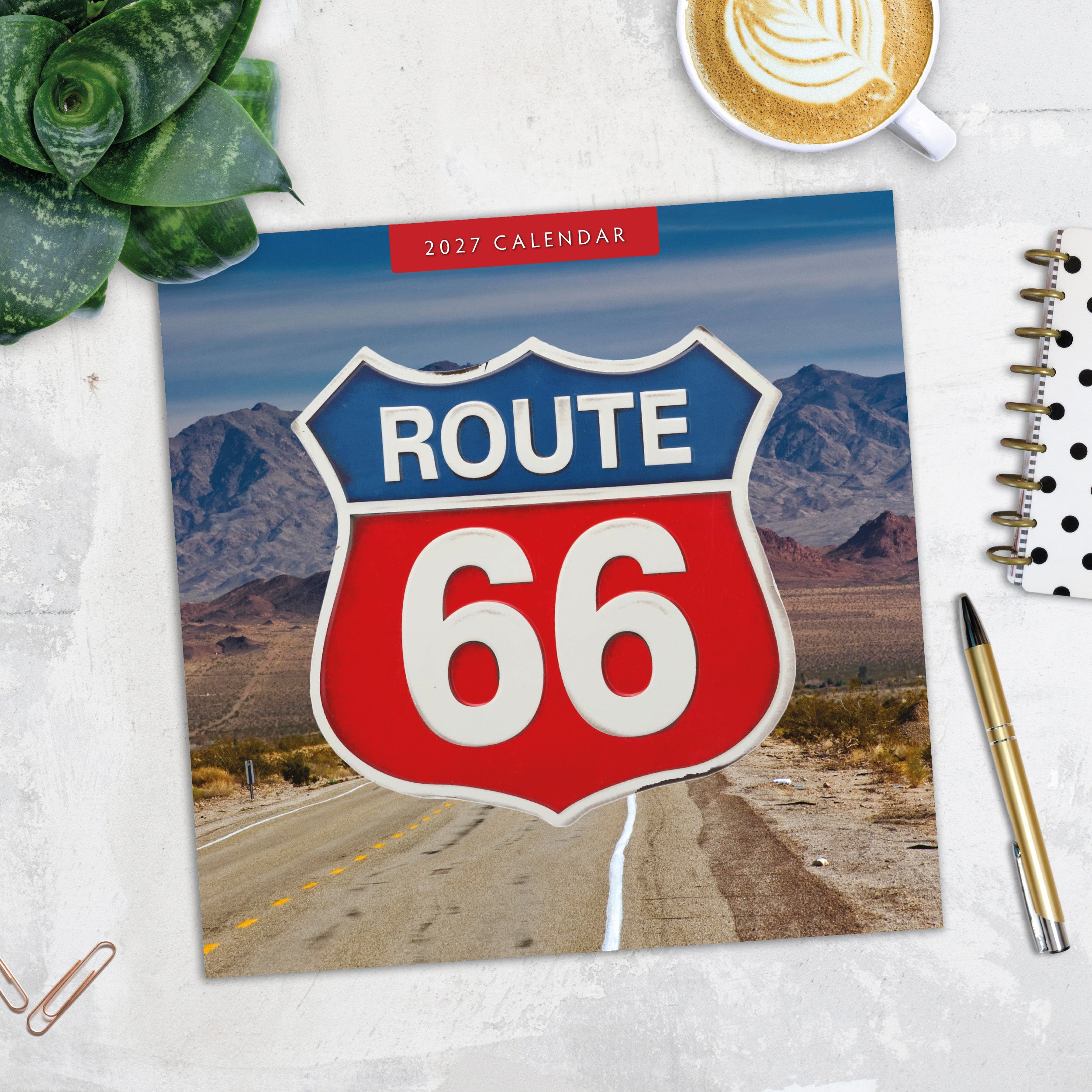 2027 Route 66 - Square Wall Calendar