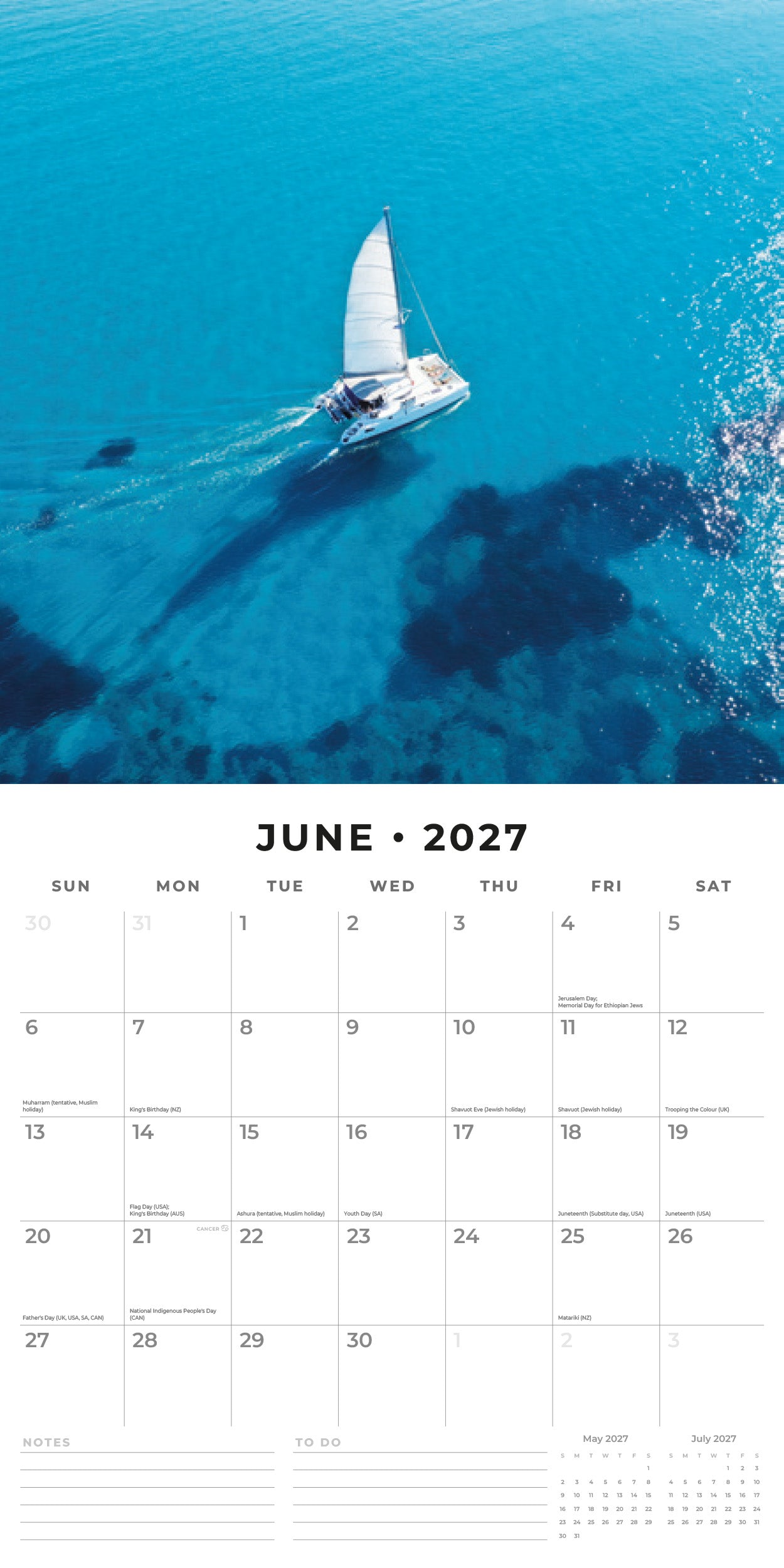 2027 Sailing - Square Wall Calendar