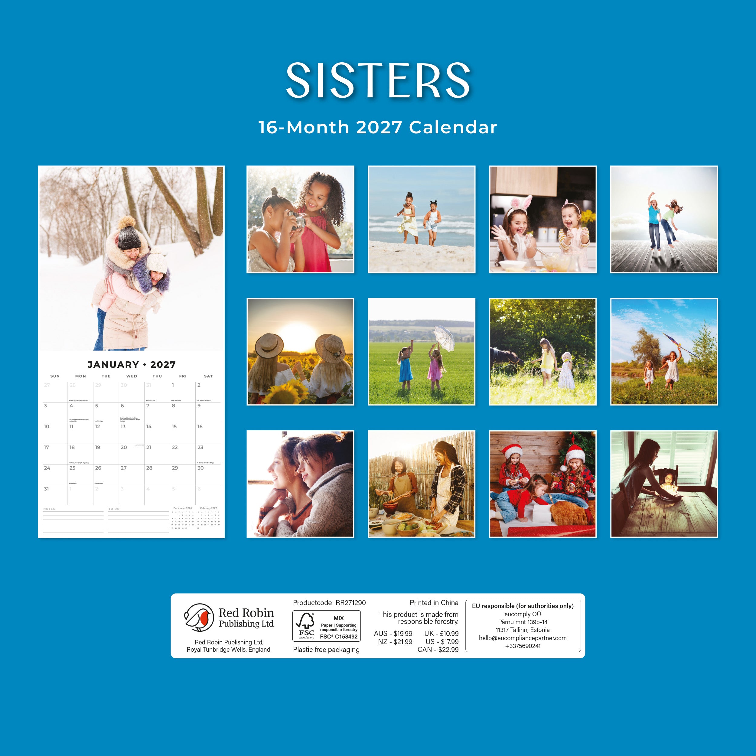 2027 Sisters - Square Wall Calendar