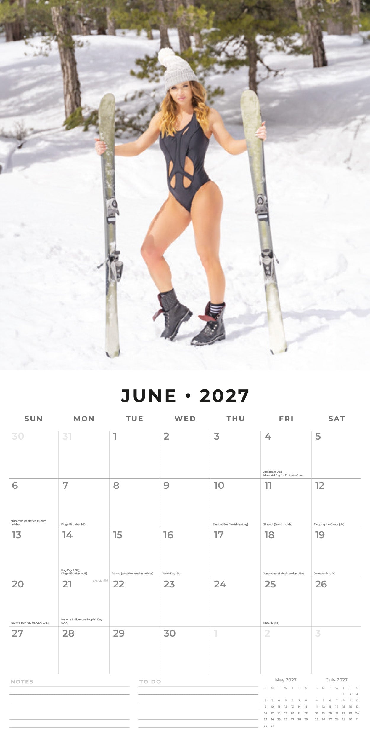 2027 Snow Girls - Square Wall Calendar