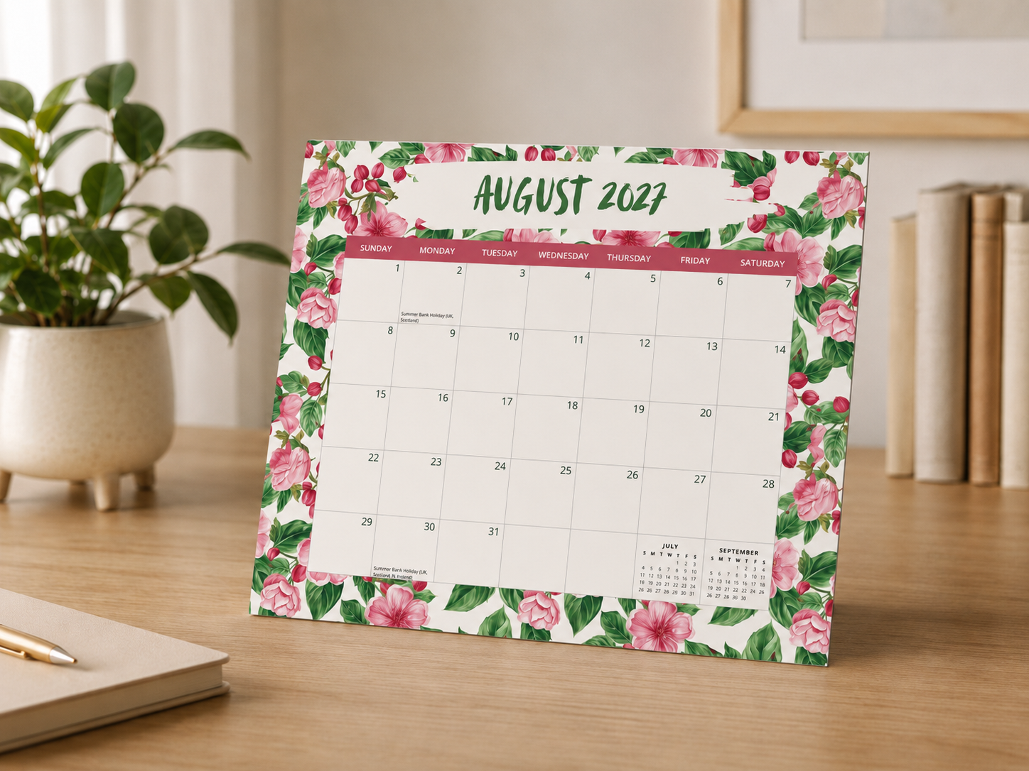 2027 Sprigs & Petals - Versatile 4-in-1 Magnetic, Wall and Desk Calendar