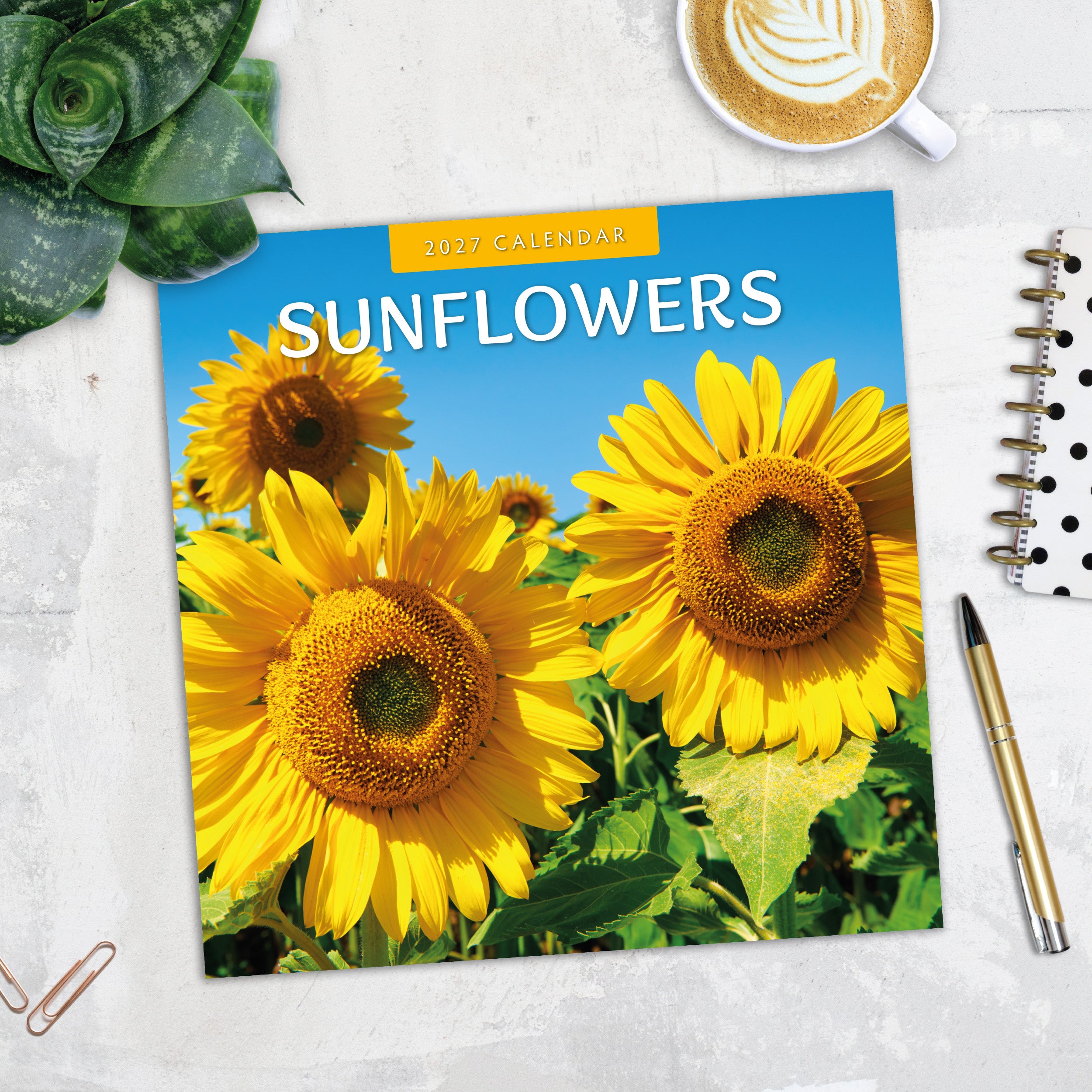 2027 Sunflowers - Square Wall Calendar