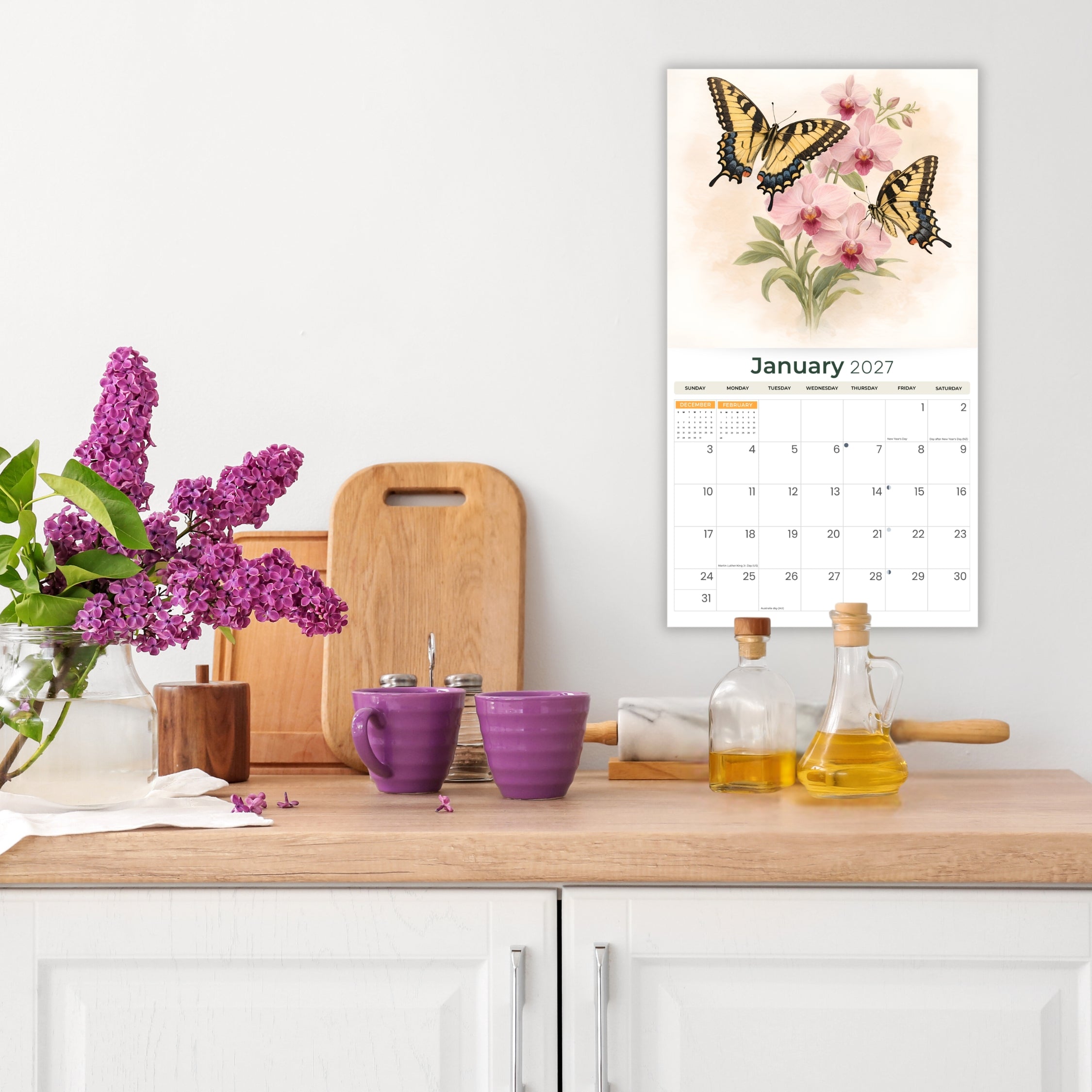 2027 The Art Of Butterflies - Deluxe Wall Calendar