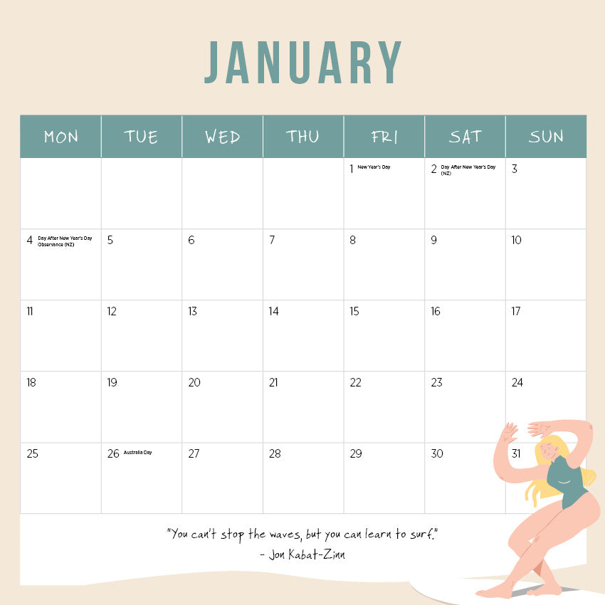 2027 The Big Surf Biggest Waves - Square Wall Calendar