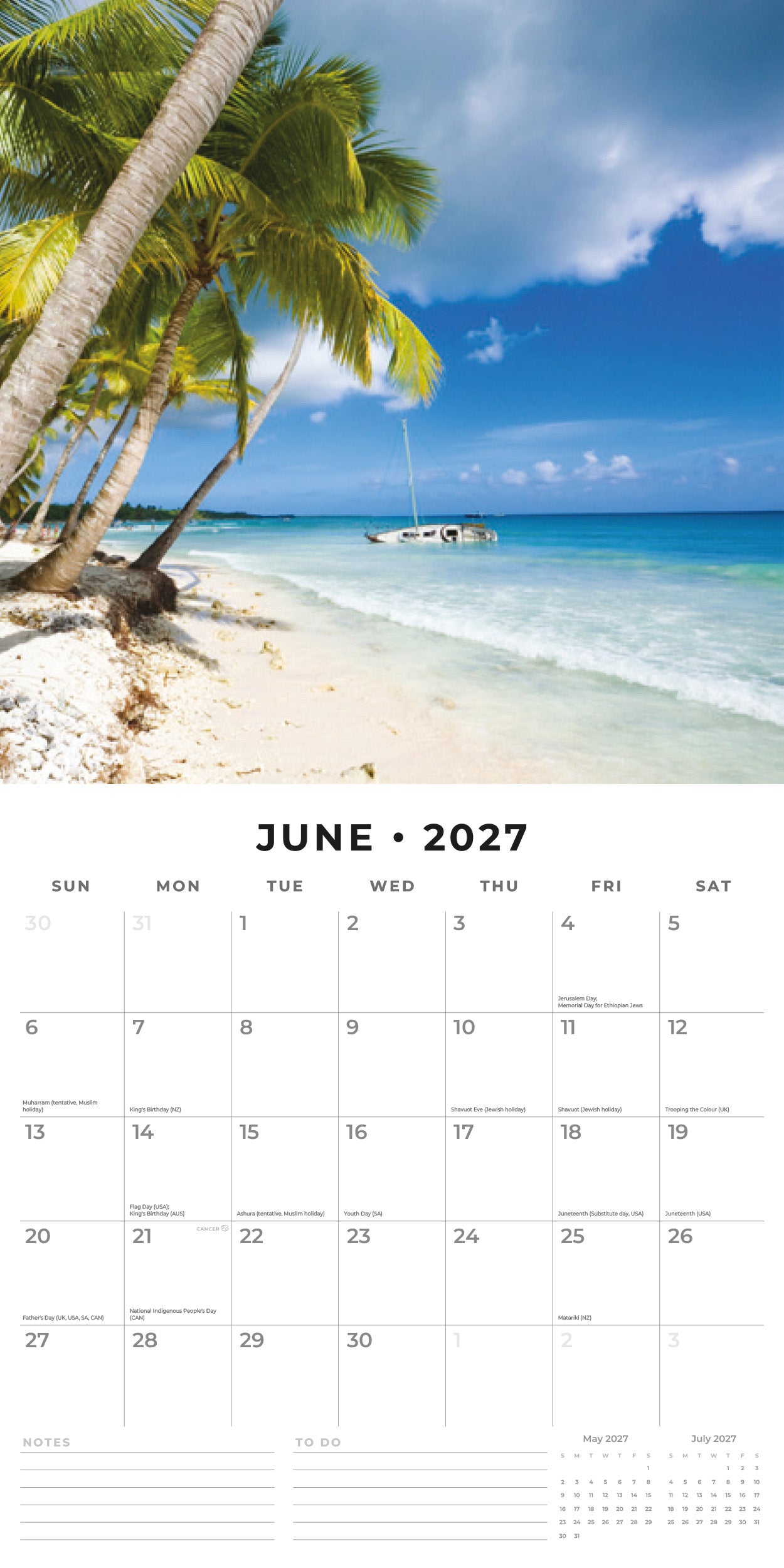 2027 The Caribbean - Square Wall Calendar