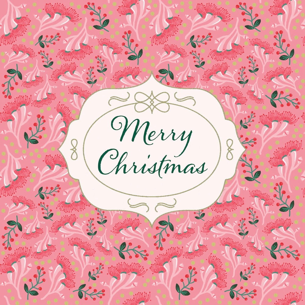 BCNA - Vintage Pink Christmas - 10 Charity Christmas Cards Pack