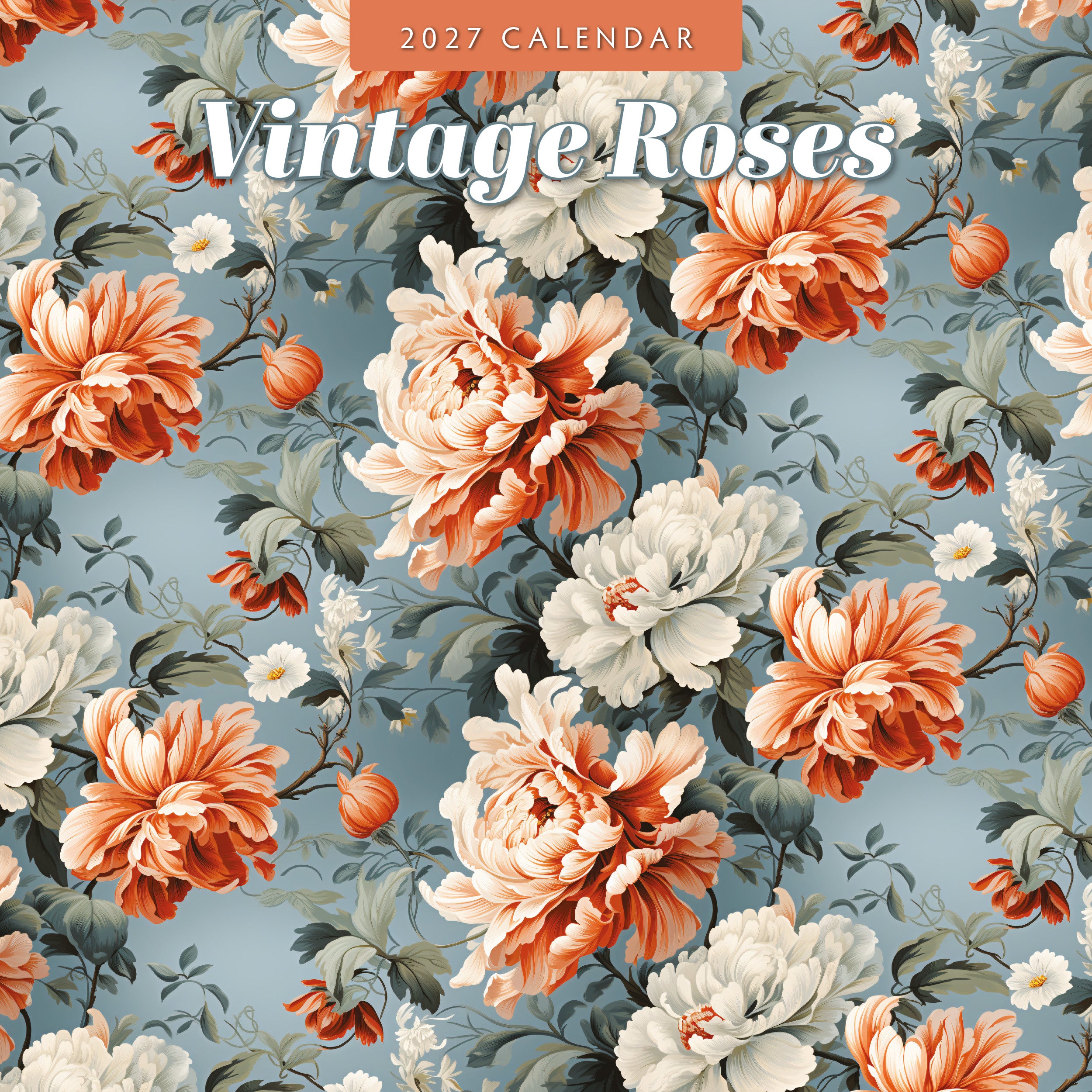2027 Vintage Roses - Square Wall Calendar