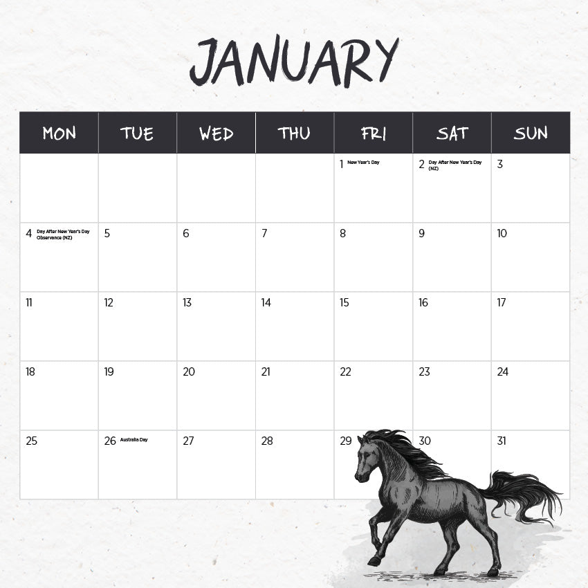 2027 Wild Horses: The Brumby - Square Wall Calendar