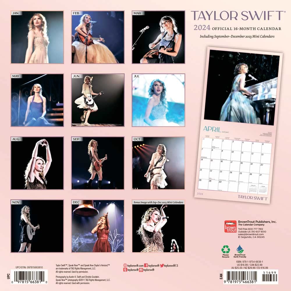2024 Taylor Swift Square Wall Calendar