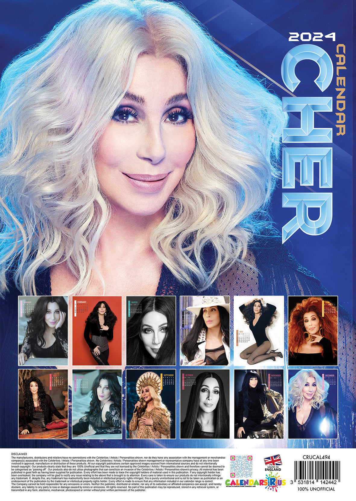 2024 Cher A3 Wall Calendar   A0ac519760cf02cacd3a159a0385c990 