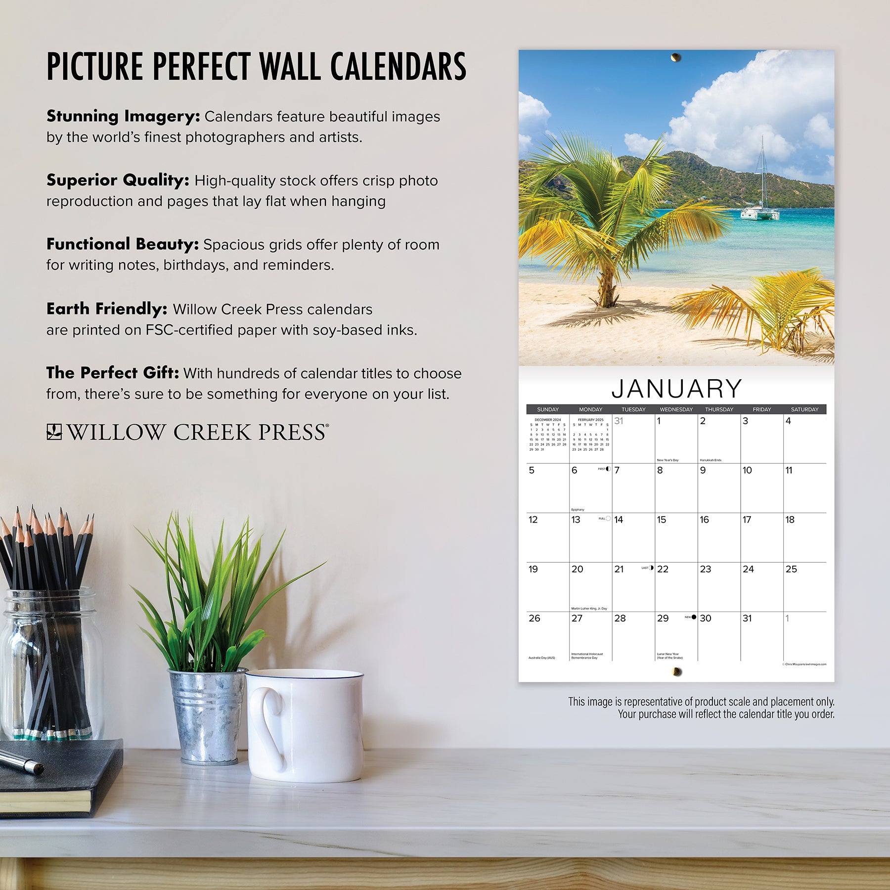 2025 Corvette (w/foil) - Square Wall Calendar