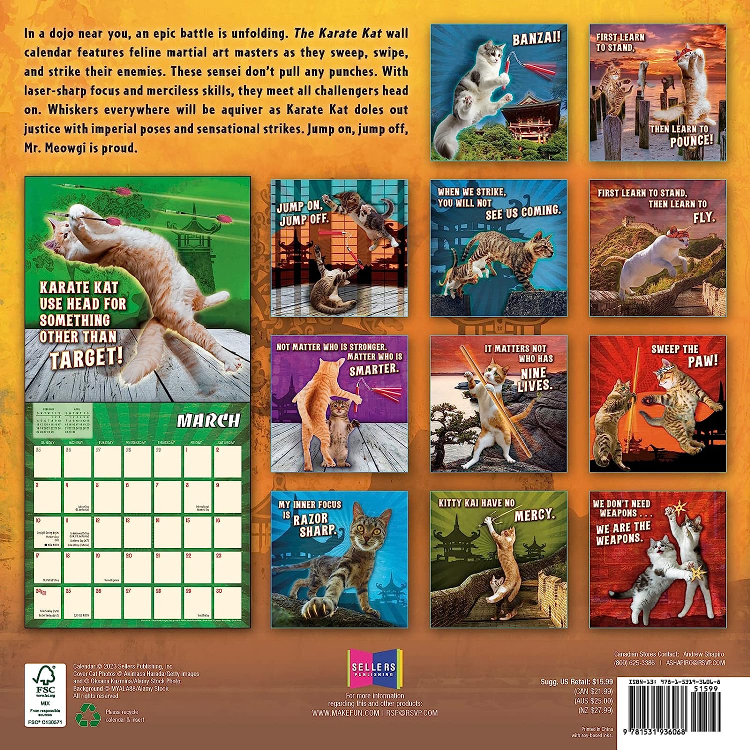 2024 Karate Kat - Square Wall Calendar  SOLD OUT