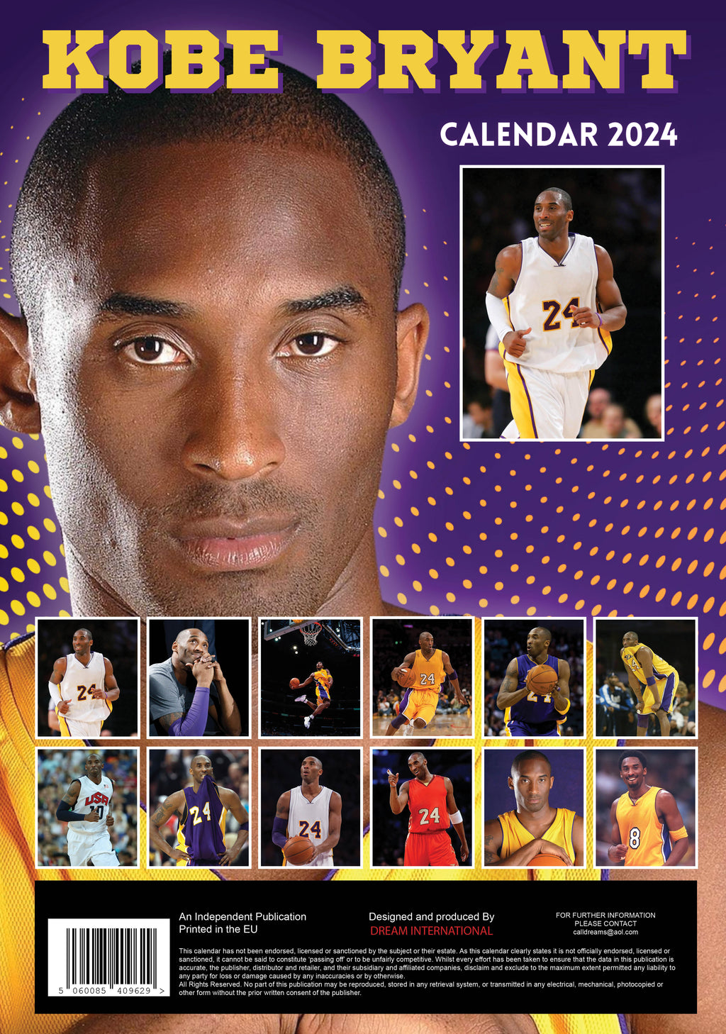 2024 Kobe Bryant A3 Wall Calendar Athletes Calendars by Call Dream