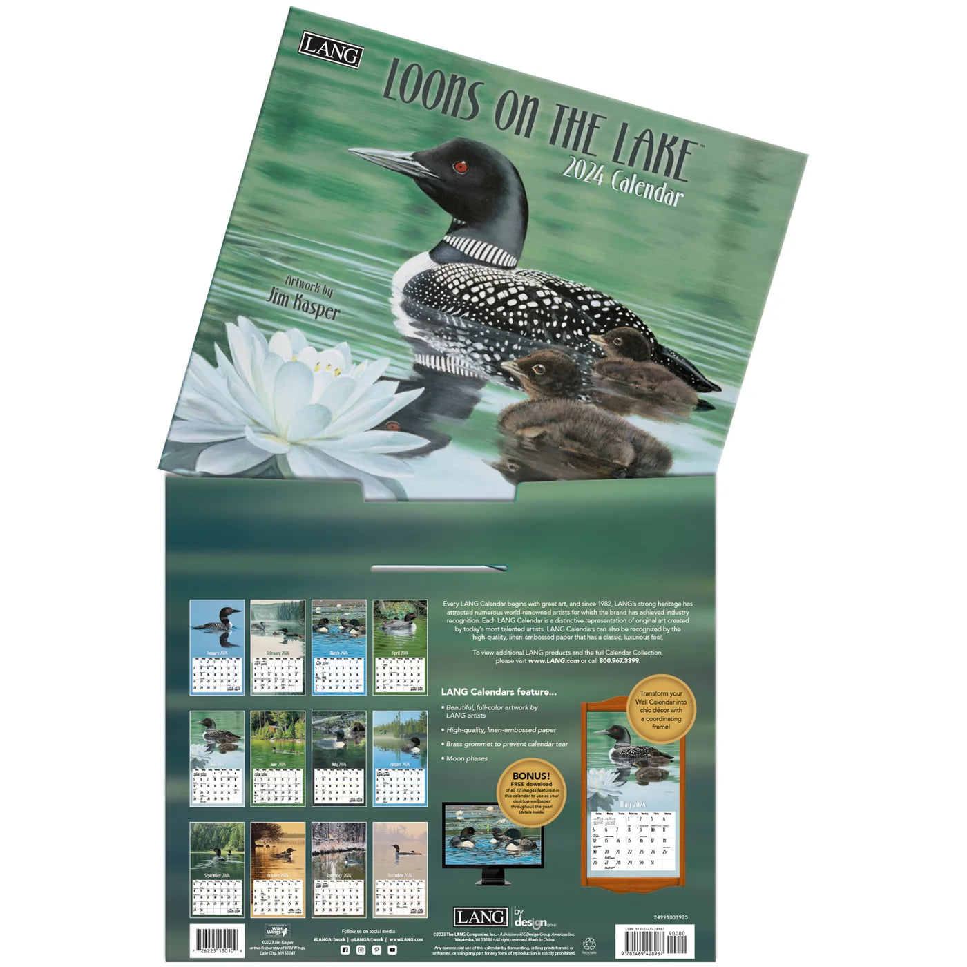 2024 LANG Loons On The Lake By Gene Stevens - Deluxe Wall Calendar
