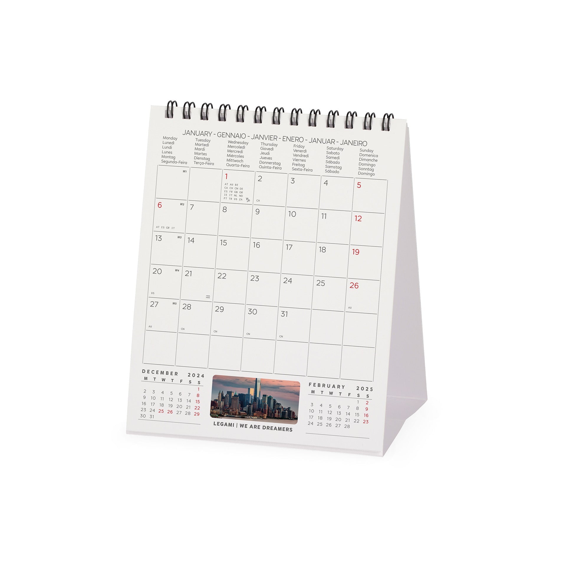 2025 New York by Legami - Desk Easel Calendar