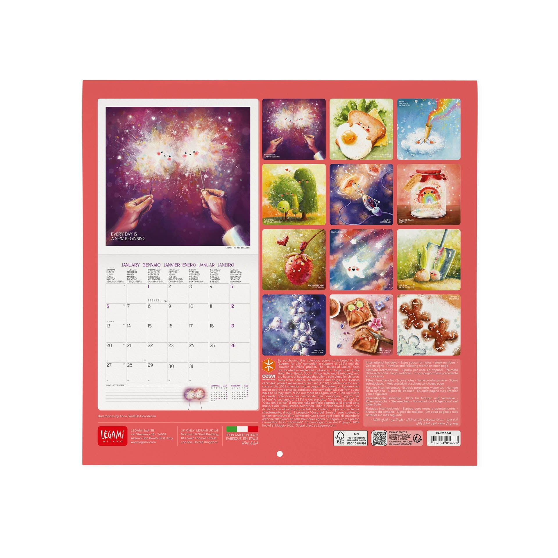 2025 Good Vibes Only - Square Wall Calendar