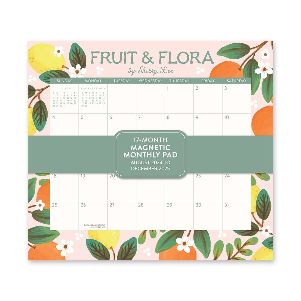 2025 Fruit & Flora - Monthly Magnetic Pad Calendar