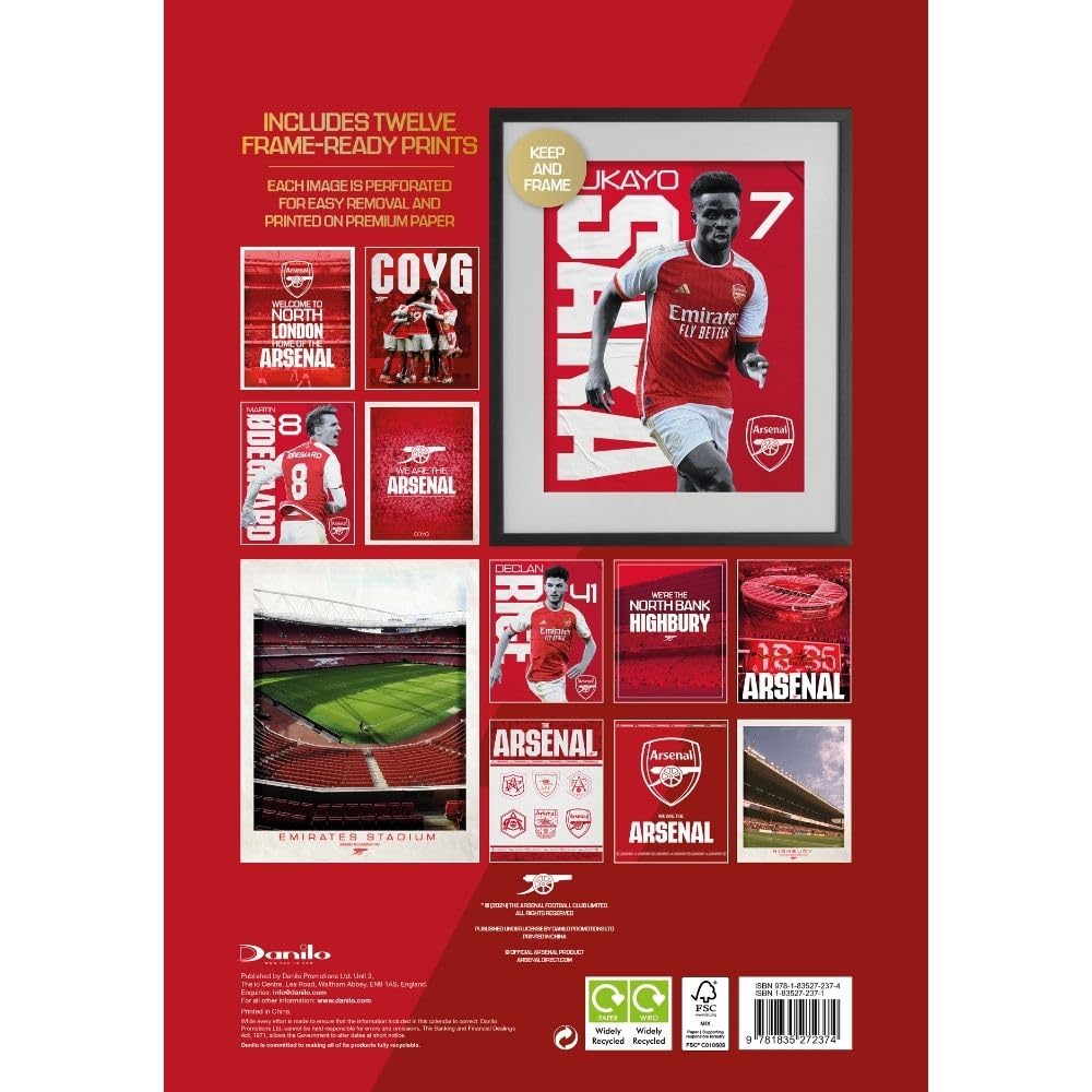 2025 Arsenal Fc - A3 Deluxe Wall Calendar