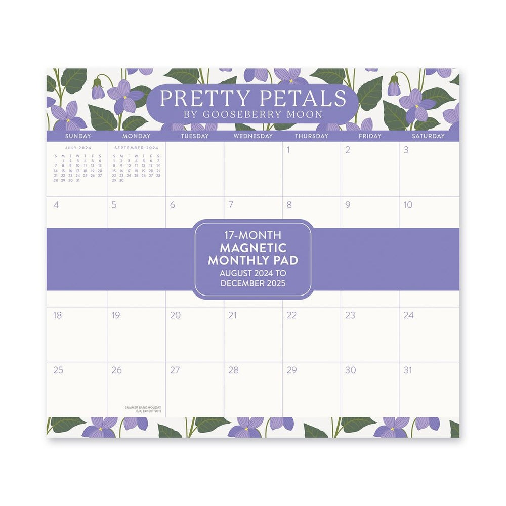 2025 Pretty Petals - Monthly Magnetic Pad Calendar