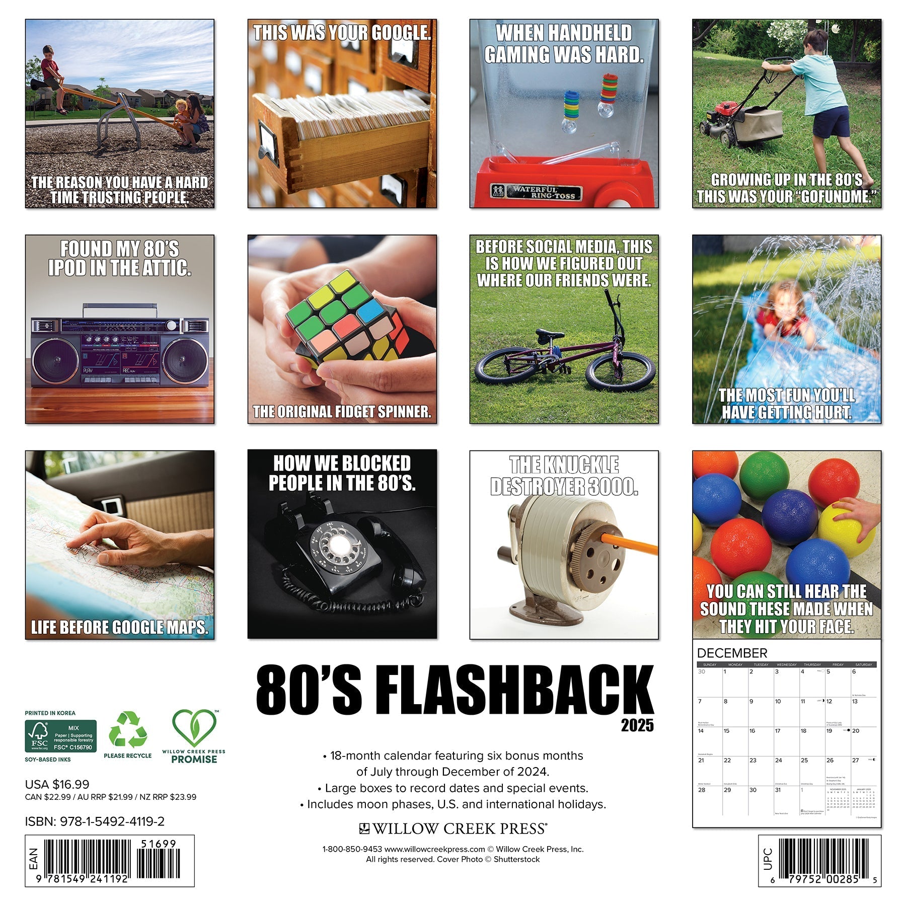 2025 80's Flashback - Square Wall Calendar