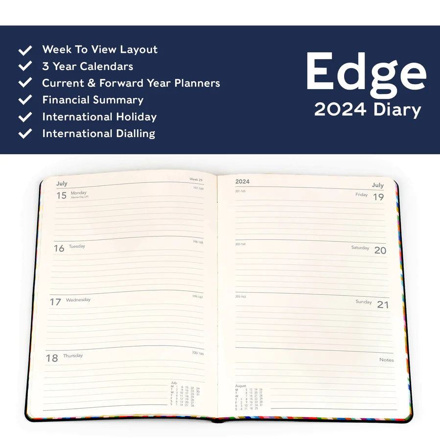 2024 Blue Edge Rainbow - Weekly Diary/Planner