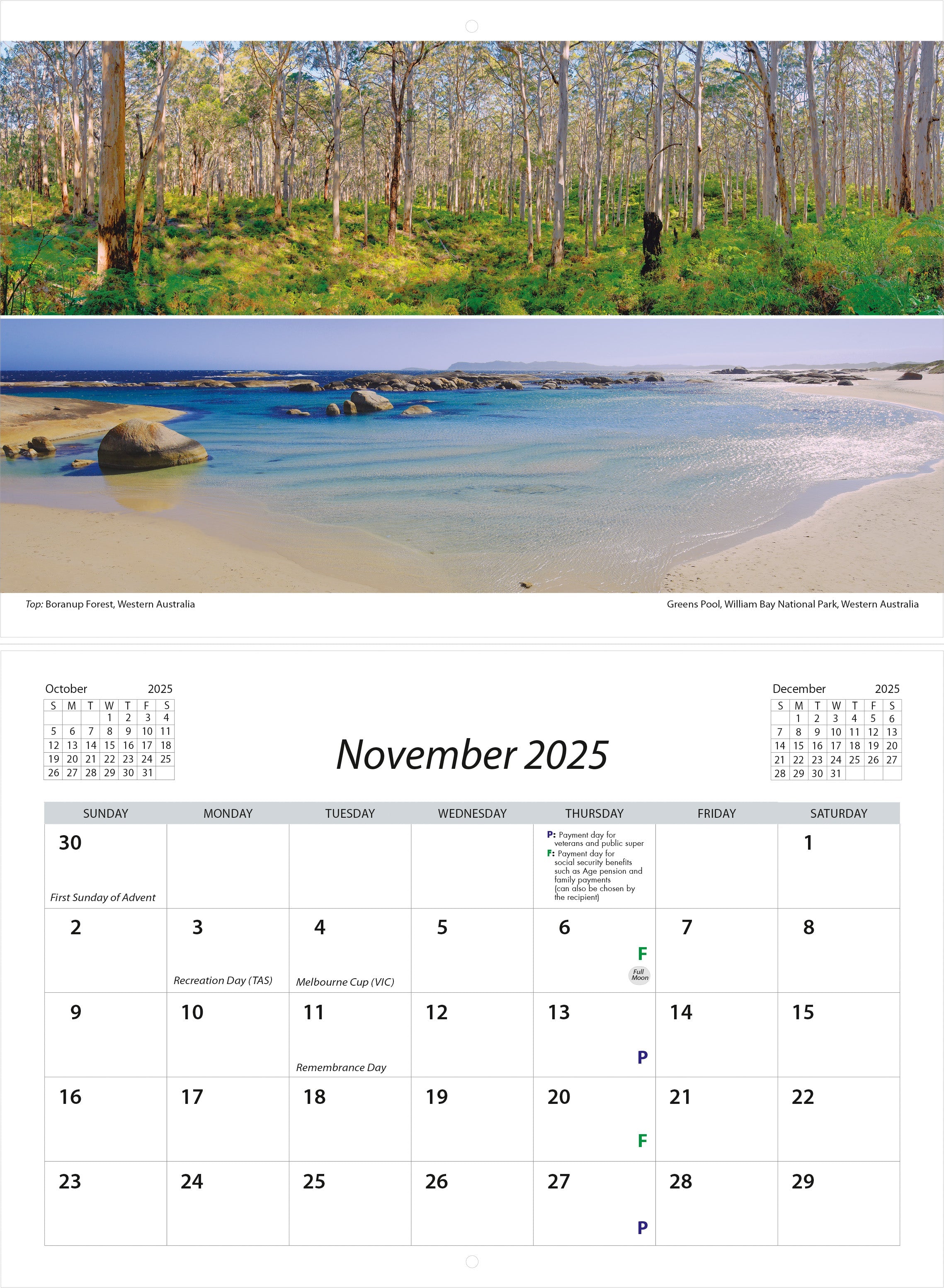 2025 Australia Panorama - Deluxe Wall Calendar