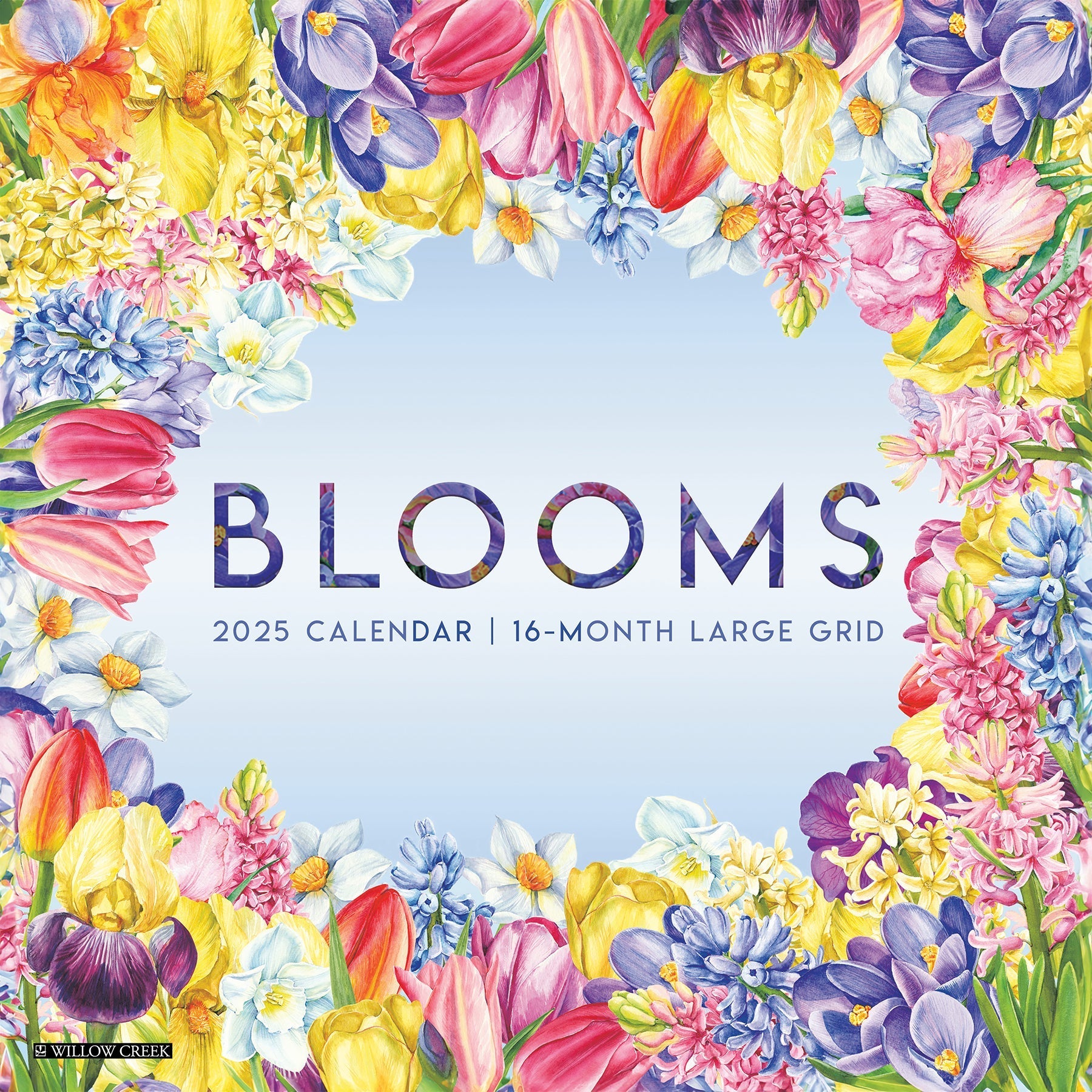 2025 Blooms Large Grid - Square Wall Calendar