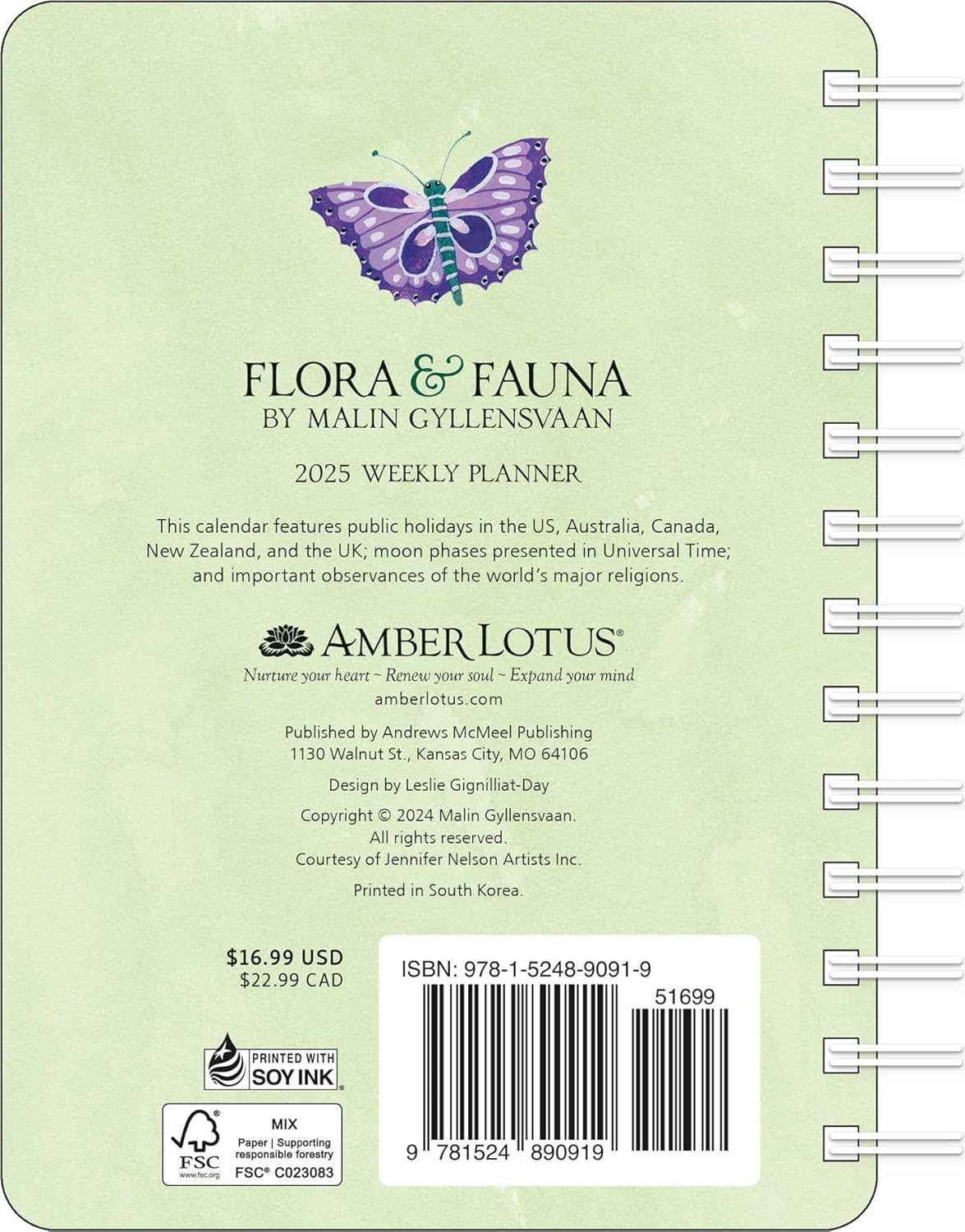 2025 Flora & Fauna - Monthly & Weekly Diary/Planner