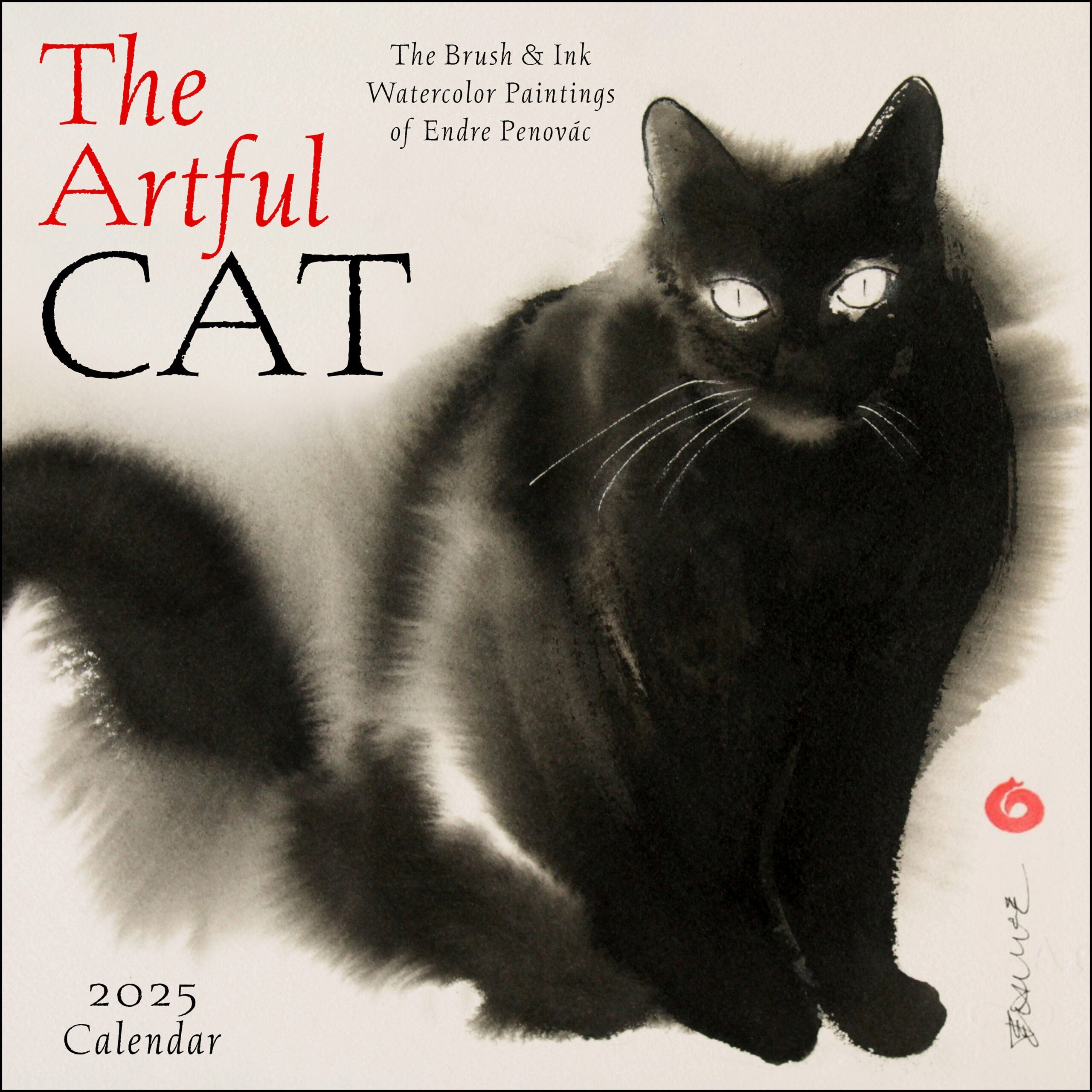 2025 The Artful Cat - Square Wall Calendar