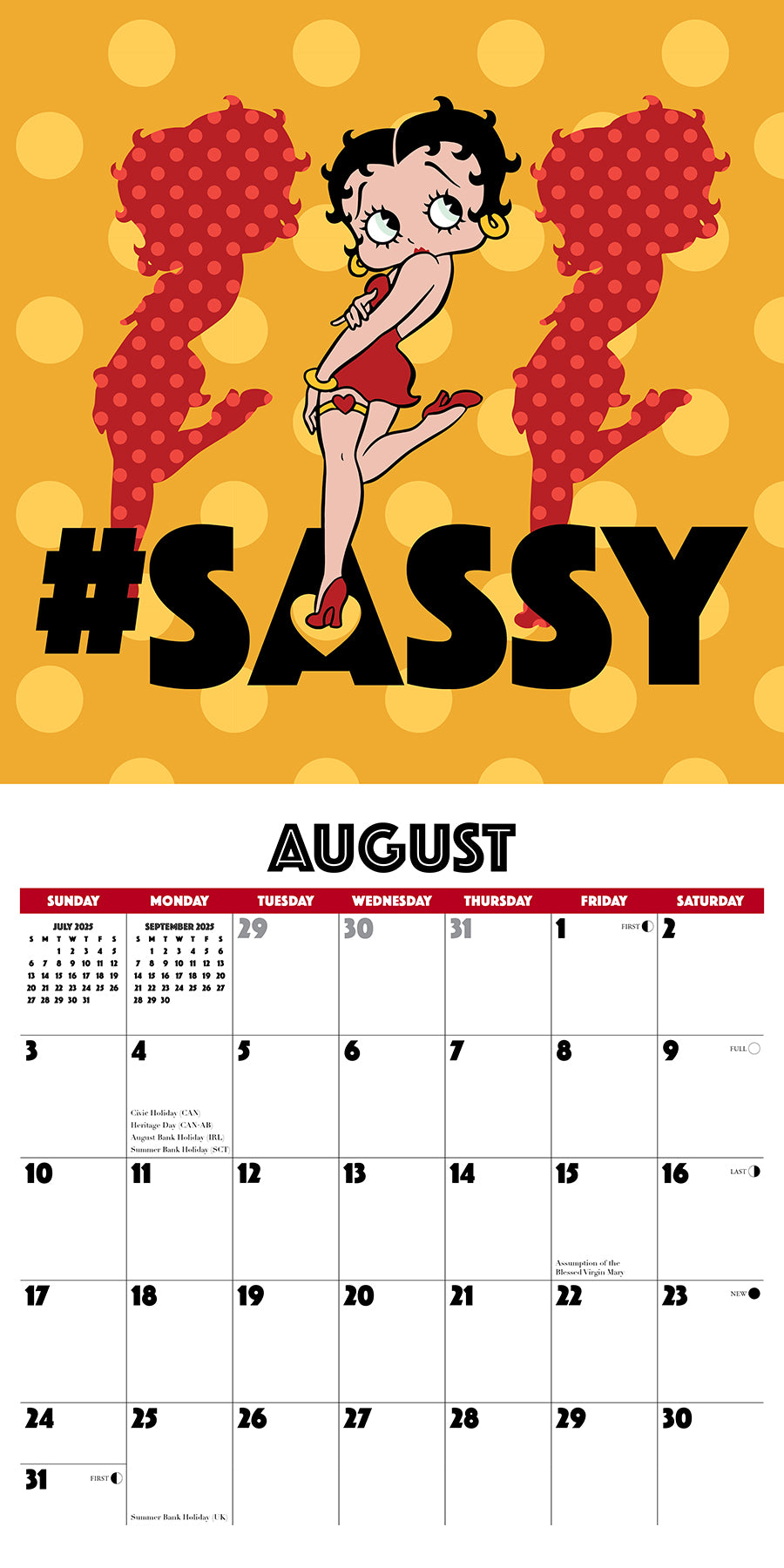 2025 Betty Boop (w/foil) - Square Wall Calendar