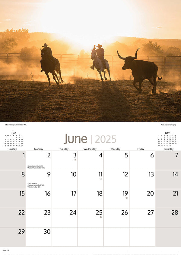 2025 Australian Outback By Artique - Horizontal Wall Calendar