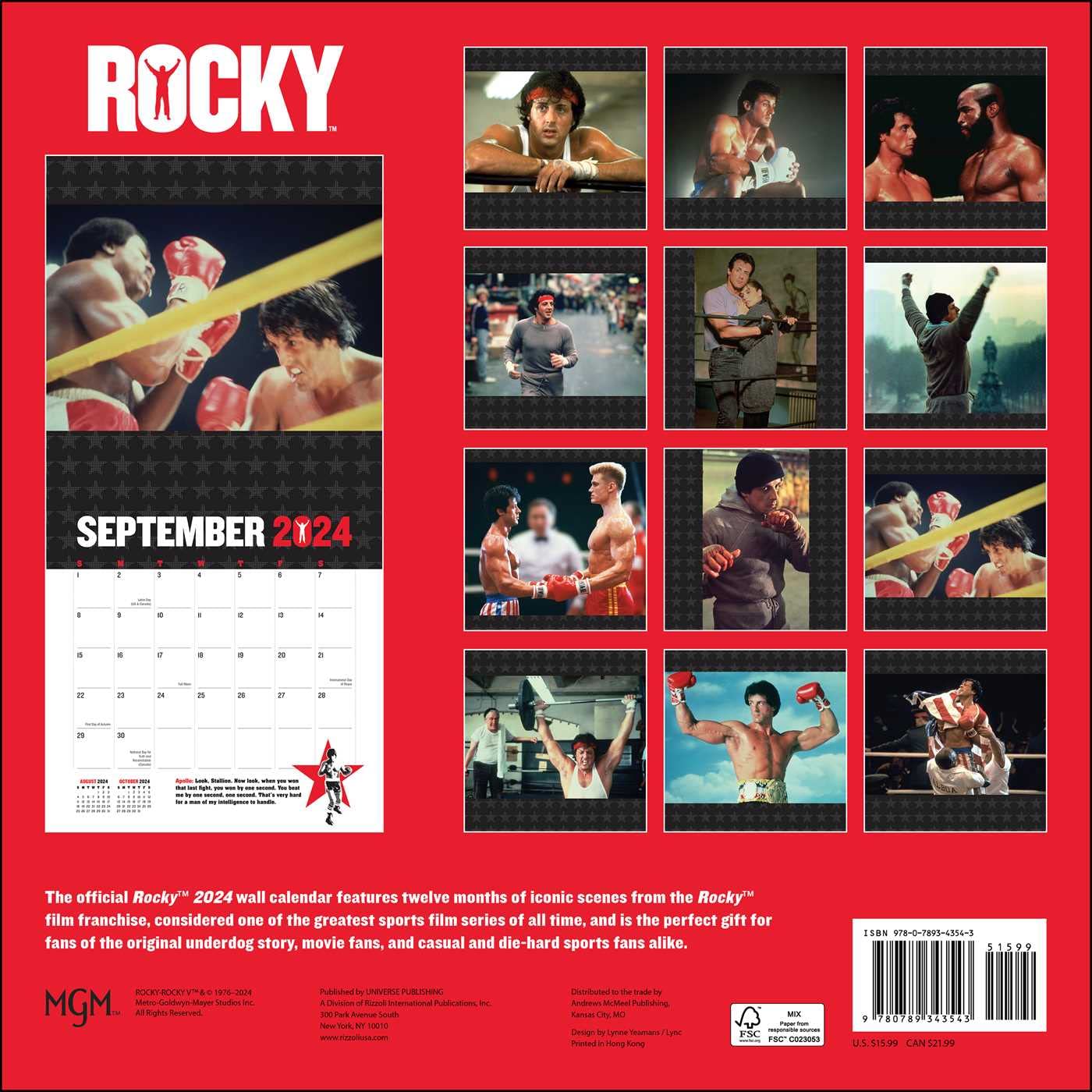 2024 Rocky - Square Wall Calendar  SOLD OUT