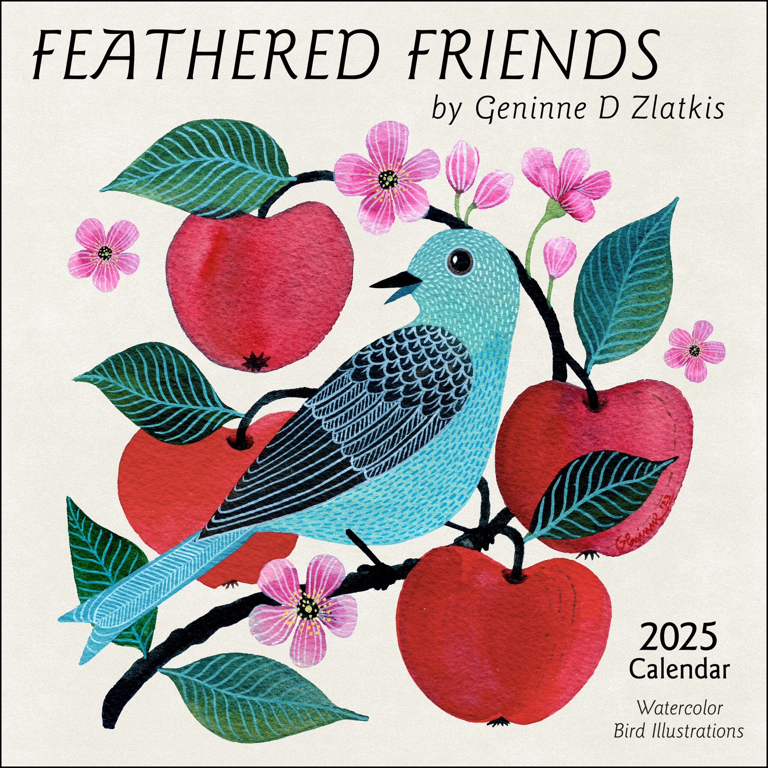 2025 Feathered Friends By Geninne D Zlatkis - Square Wall Calendar