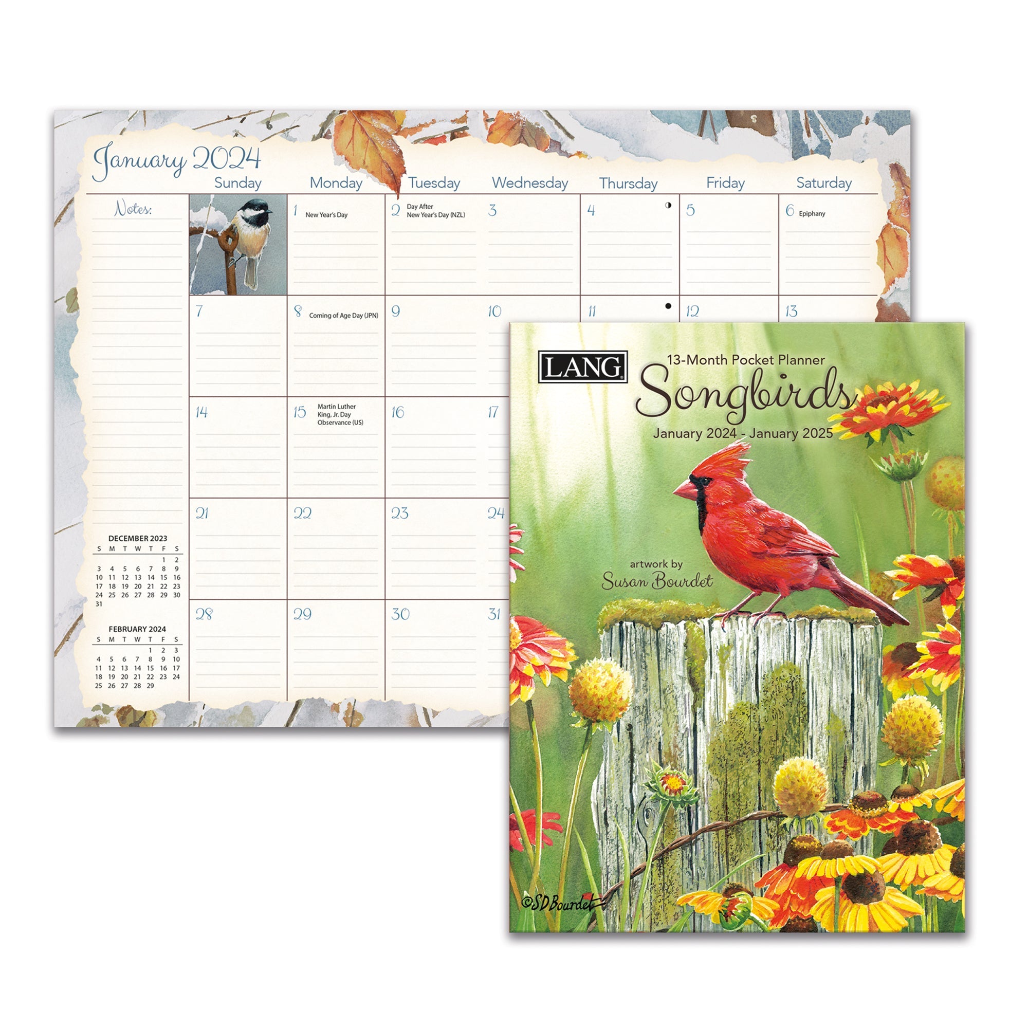 2024 LANG Songbirds - 13 Month Pocket Diary/Planner