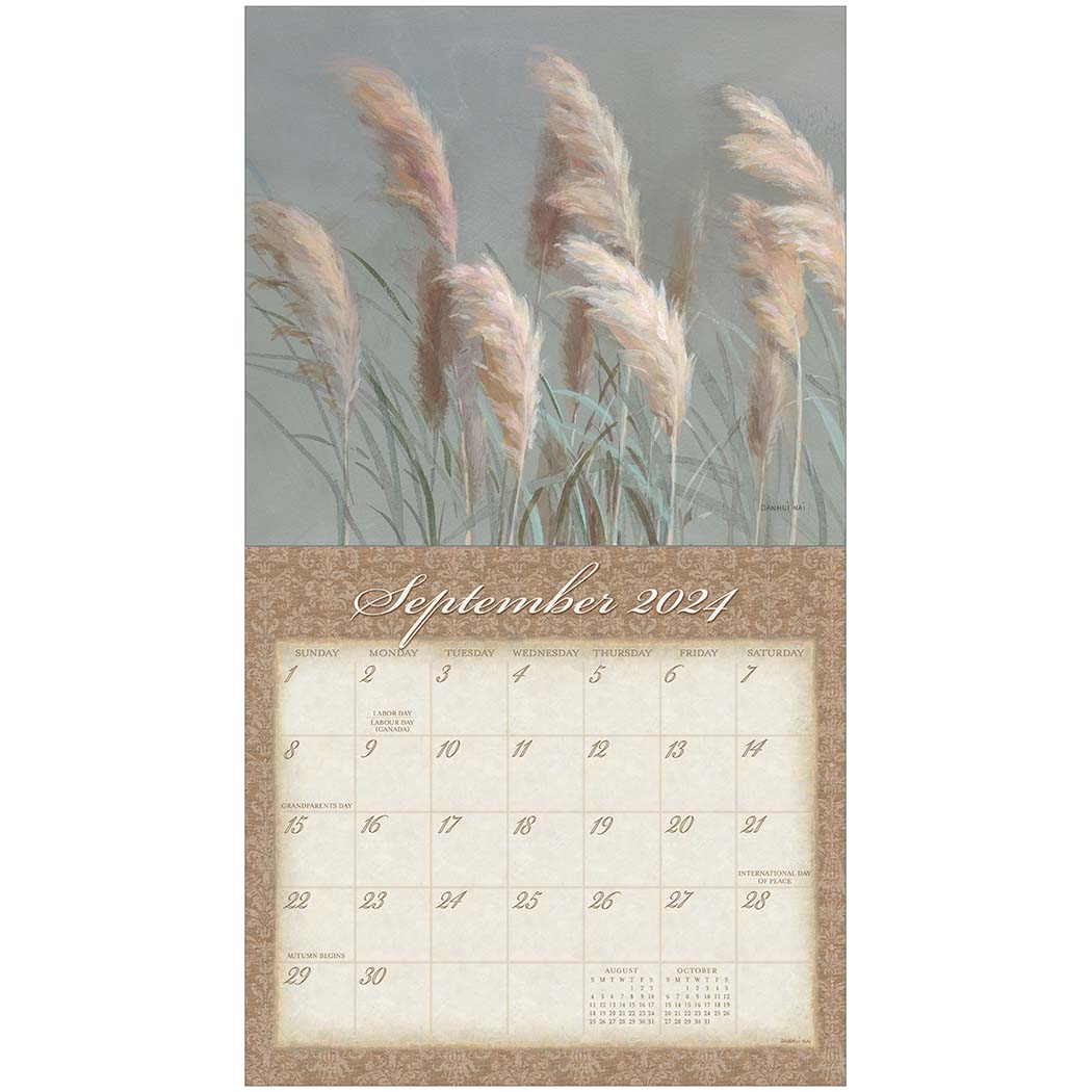 2024 Legacy Tranquility Deluxe Wall Calendar Sceneries & Flowers