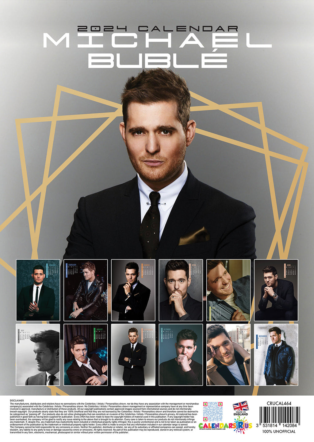 2024 Michael Buble A3 Wall Calendar