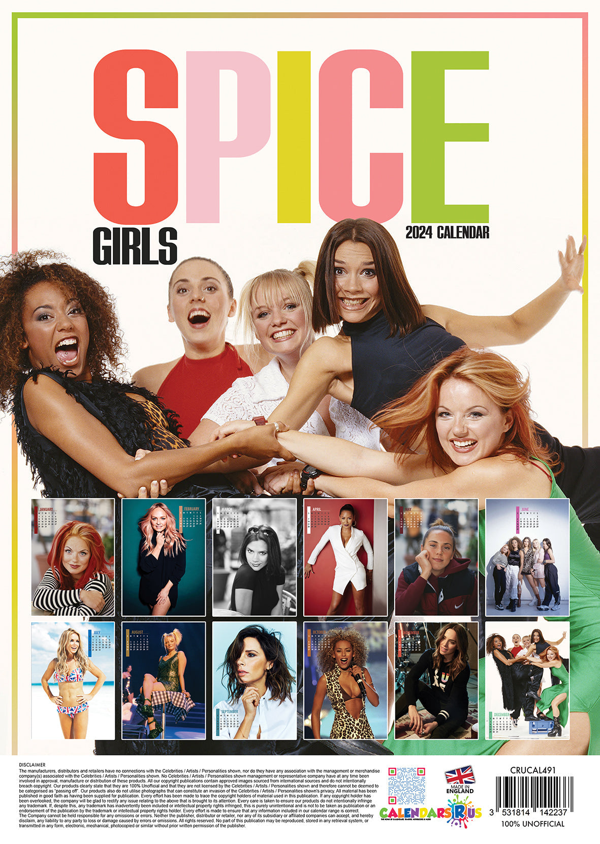 2024 Spice Girls - A3 Wall Calendar