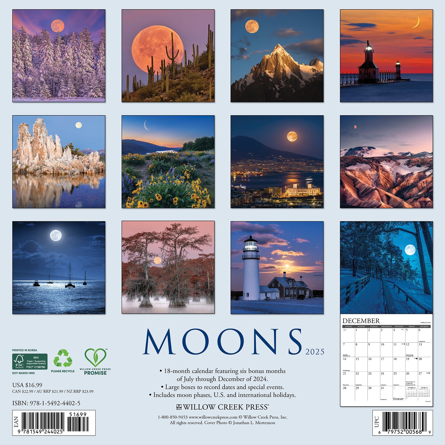 2025 Moons - Square Wall Calendar