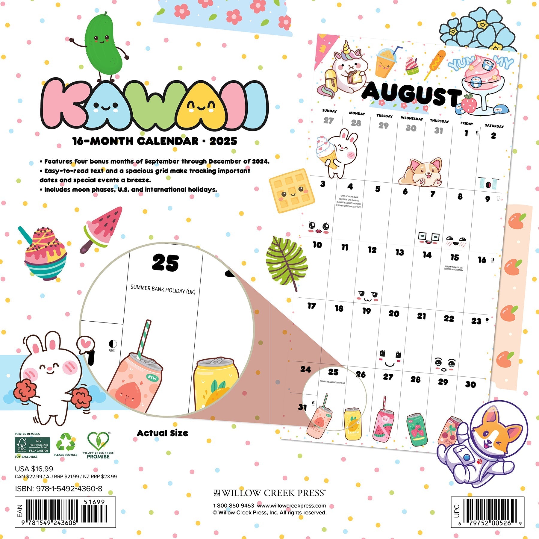 2025 Kawaii - Square Wall Calendar