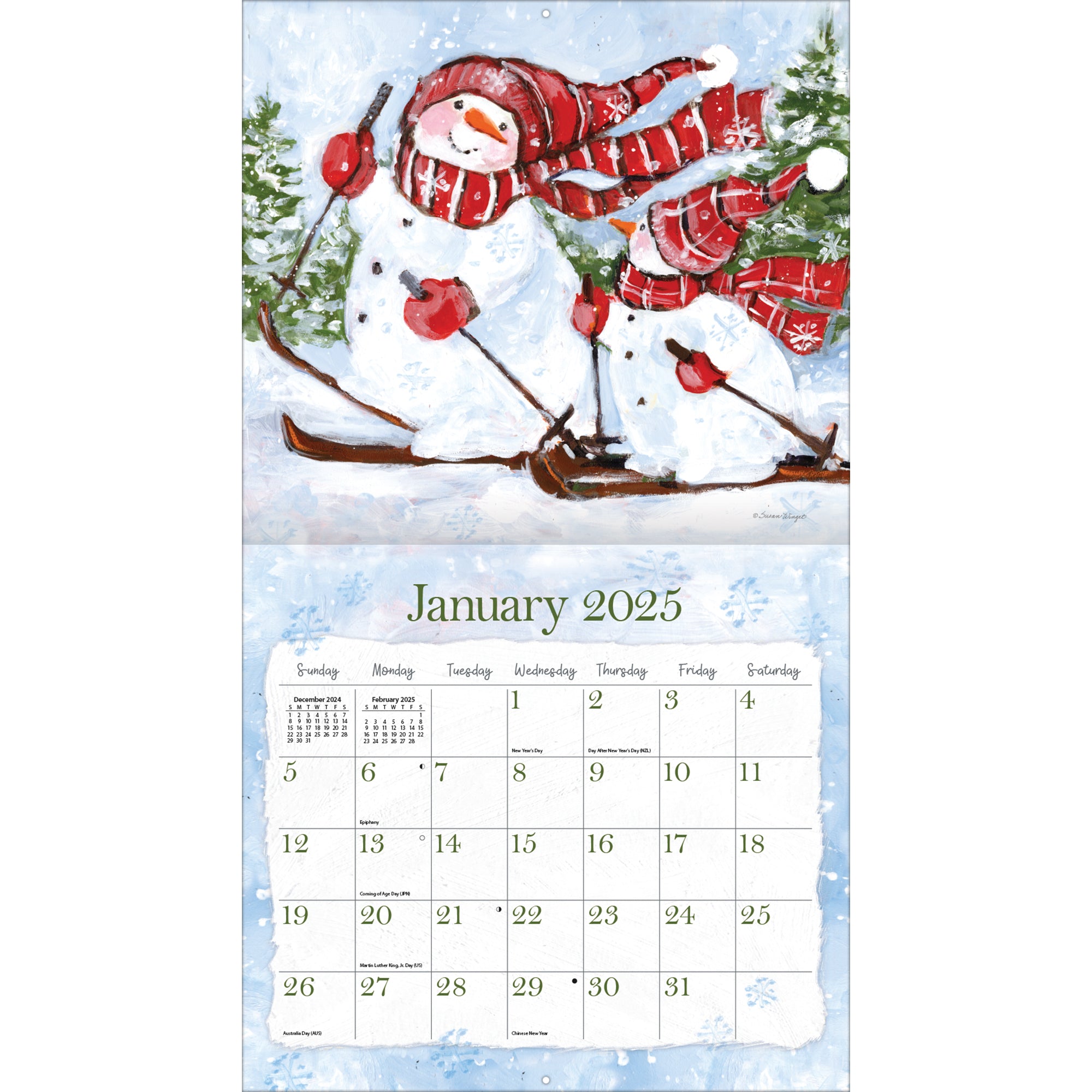 2025 LANG Sam Snowman - Deluxe Wall Calendar