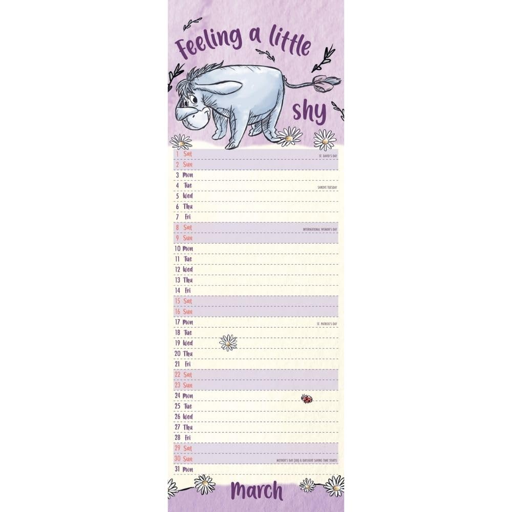 2025 Eeyore - Slim Wall Calendar