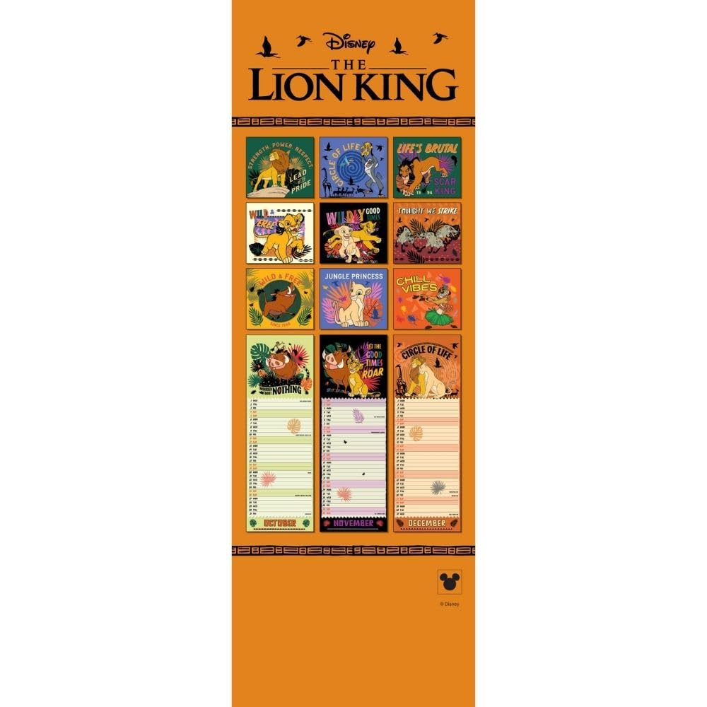 2025 Lion King - Slim Wall Calendar